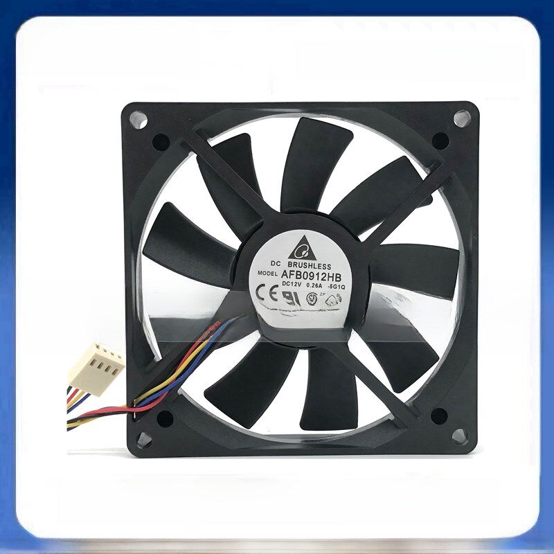 Delta 9015 9cm双球12V 0.26A四线Pwm温度控制超薄风扇Afb0912Hb