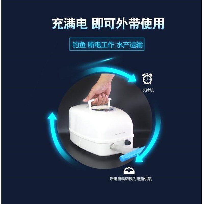 德国进口赛尔力霸增氧机卖鱼用 充电便携式氧气泵静音两用增氧泵