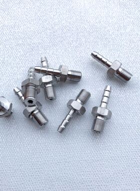 不锈钢外螺纹倒刺接头 宝塔杆接头 接塑料软管 杆径8mm 外牙G1/8