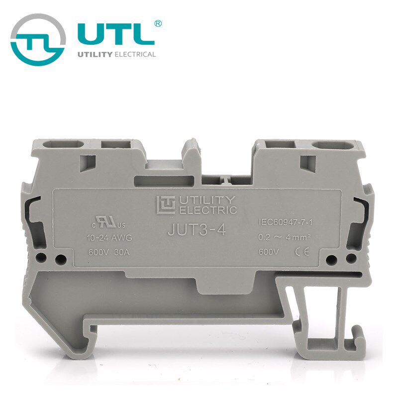 UTL尤提乐JUT3-4工业端子快速接线板连接器电压接线端子排导轨式