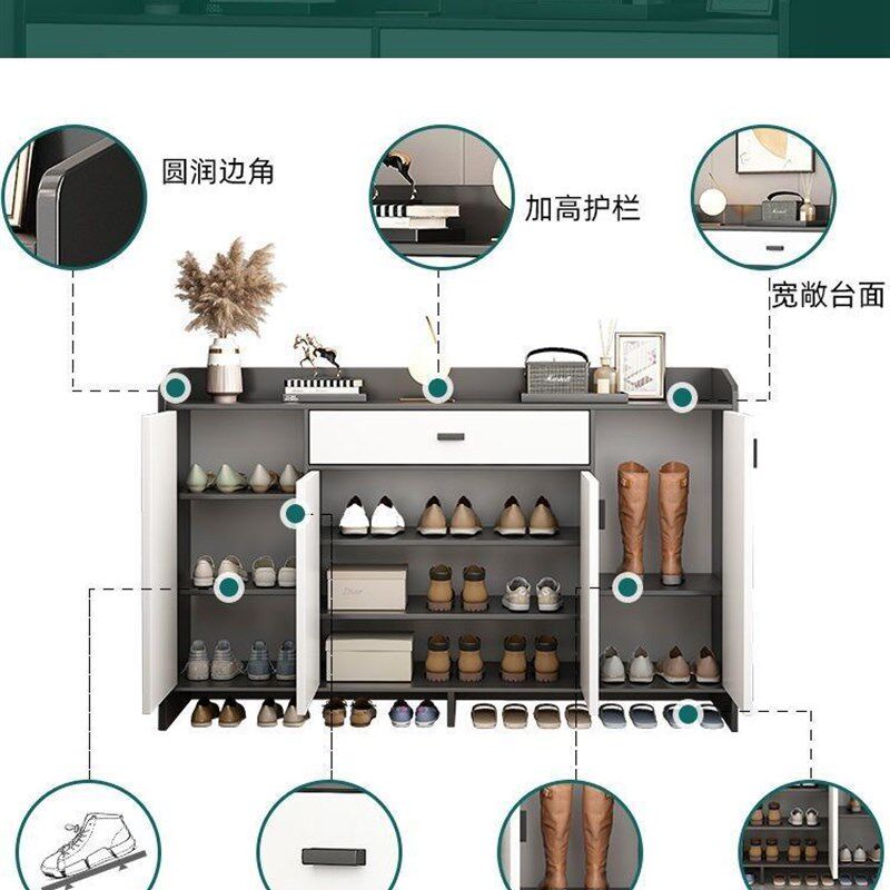 鞋柜家用门口靠墙多层大容量防尘鞋子收纳柜出租房入门多功能鞋架