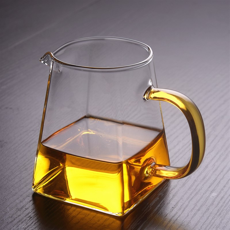 加厚玻璃公道杯自带滤网耐高温茶具茶漏泡茶杯分茶器侧把功夫茶海