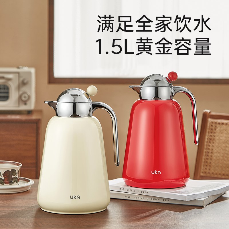 保温壶2025新款家用大容量轻奢高级奶油风暖水壶焖茶壶玻璃泡茶壶