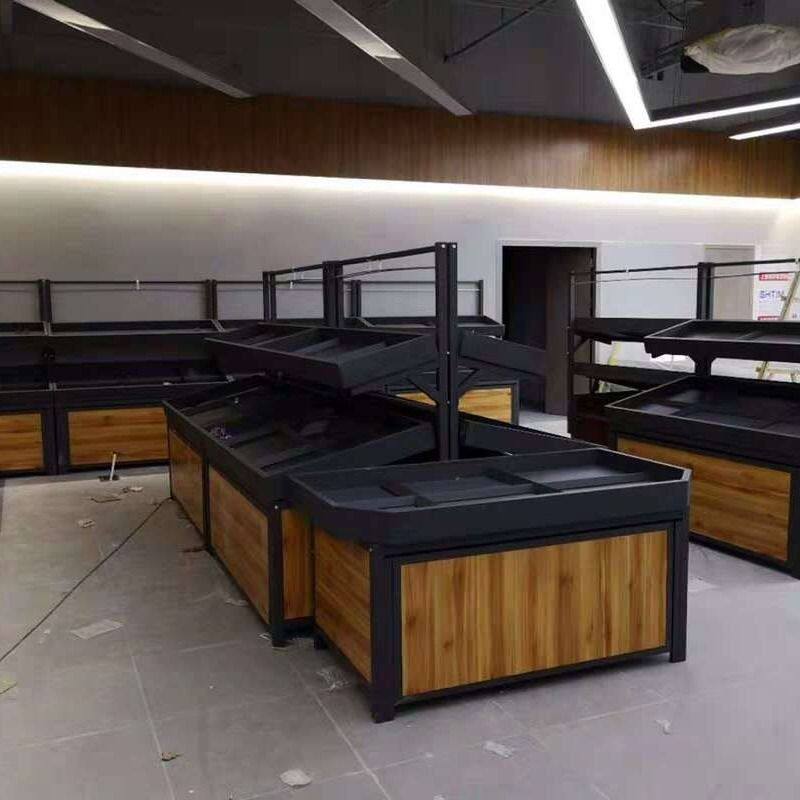 水果蔬菜货架水果店超市商超便利店展示架生鲜堆头中岛钢木货架