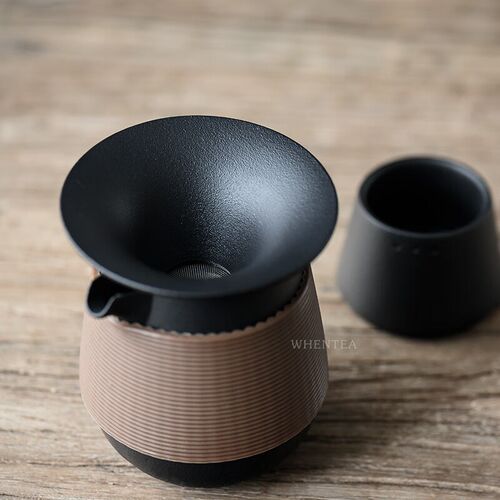闻说黑砂粗陶公道杯 简约禅意陶瓷防烫手分茶器匀杯茶海功夫茶具