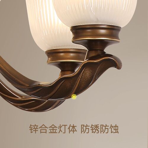 高端2025新款美式吊灯客厅灯大气餐厅灯卧室灯锌合金复古别墅灯具