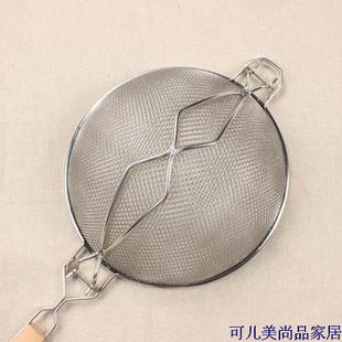木柄不锈钢粉厘过漏器网状漏斗滤油勺阻油隔豆浆过滤双层加密包邮