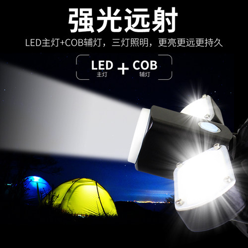 维修头LED头戴式汽修工具夜钓鱼灯户外防水USB充电灯强光超亮充电
