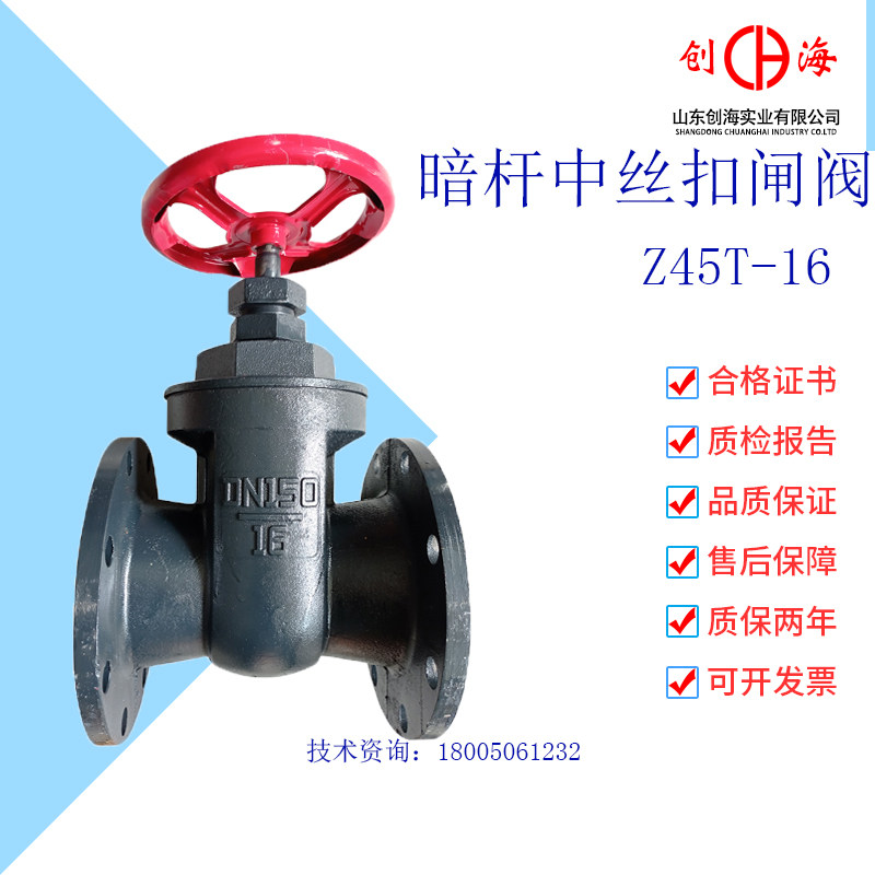 Z45T-16球墨铸铁/中部丝口法兰闸阀硬密封水用阀门DN25 32 50 100