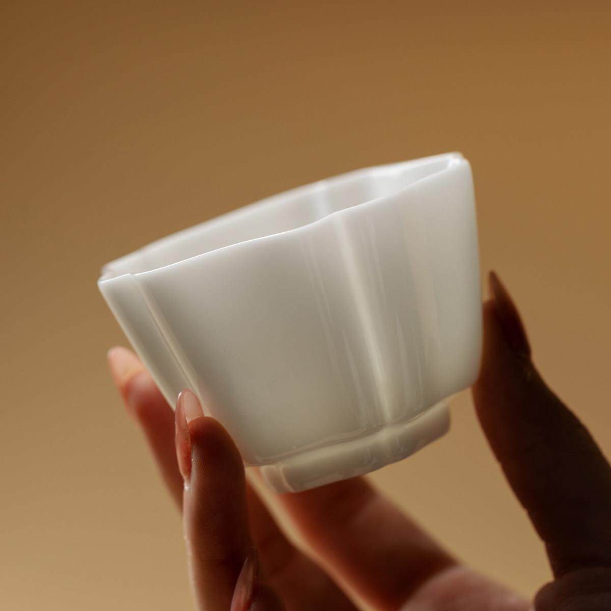 里作冰羊脂种玉主人杯家用高杯简档约精致品茗陶瓷女士专冰种羊脂