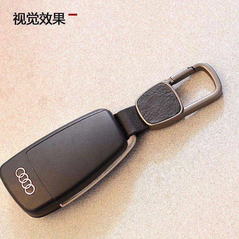 T4k德zi用国软皮汽匙车钥匙扣男士简约通钥匙圈环钥扣皮汽车钥匙