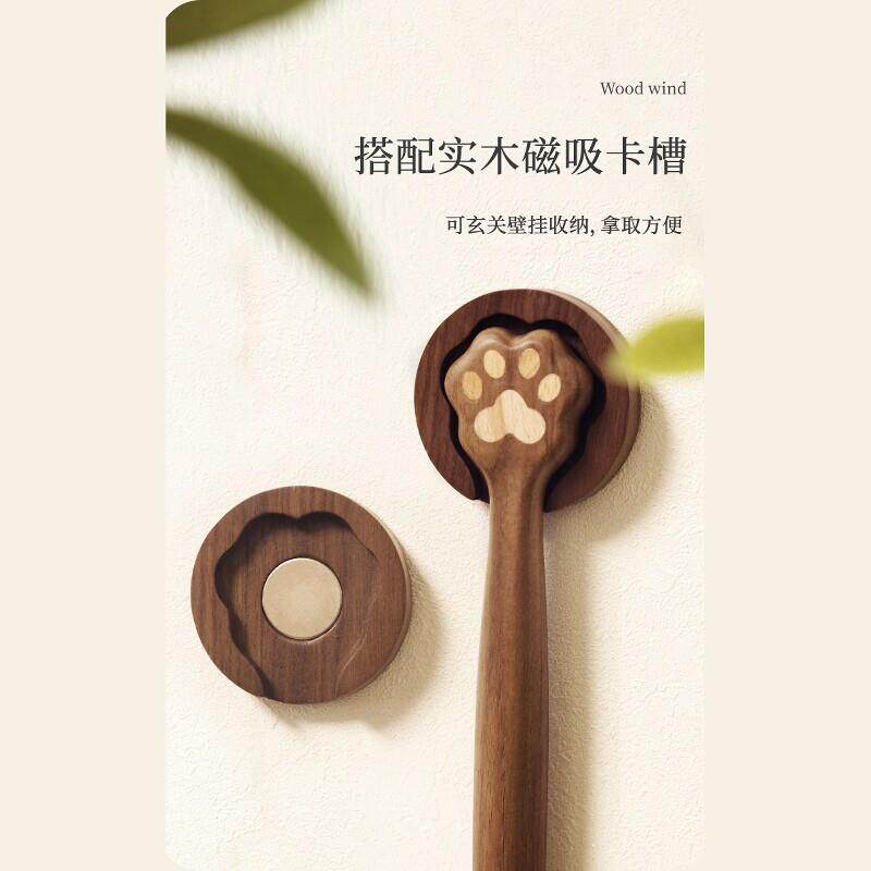 猫爪鞋拔子柄长妇家用孕黑桃实木提鞋穿鞋神器胡猫爪鞋拔创意可爱