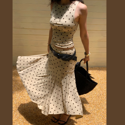 波点淋进拿铁的法式彩蛋 莫代尔面料+波点印花set