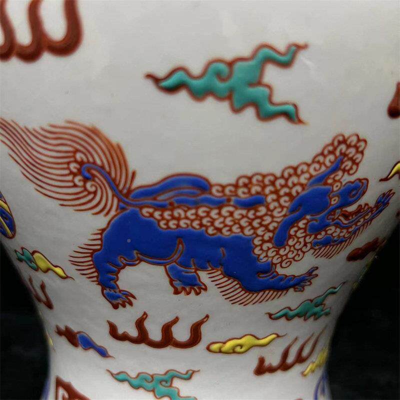 成老物件大明品化斗古彩稀土赏瓶文玩收BGD藏中式博架精老货陶瓷