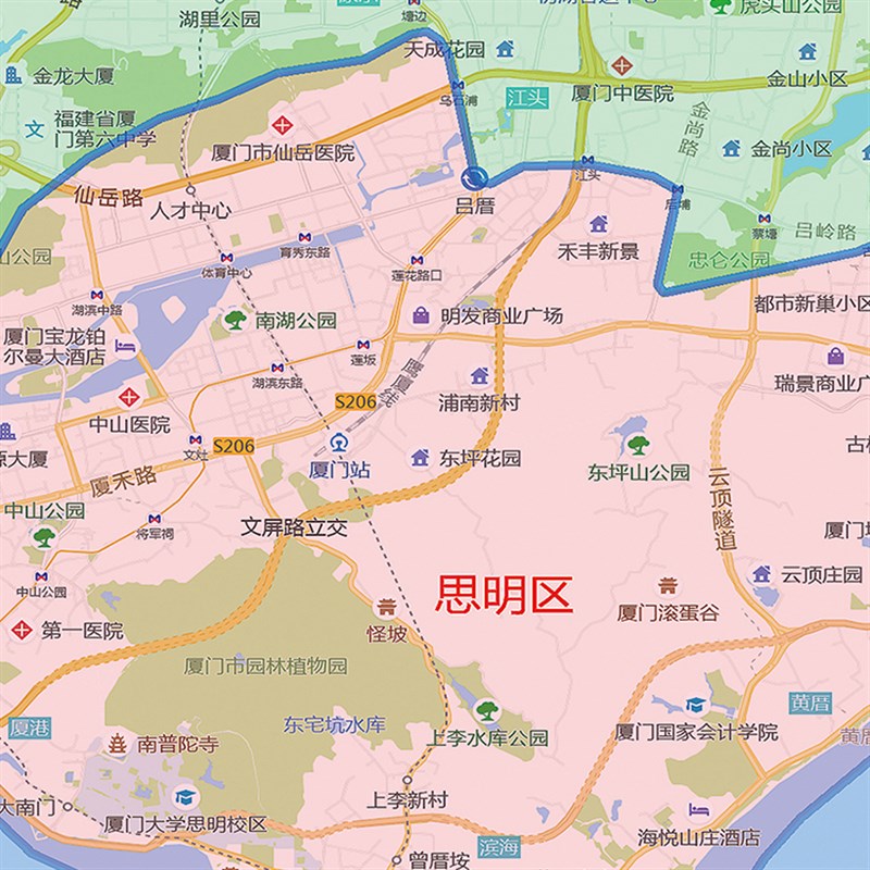 2026新款厦门市地图贴图办公室挂图高清防水墙壁贴超大装饰画定制