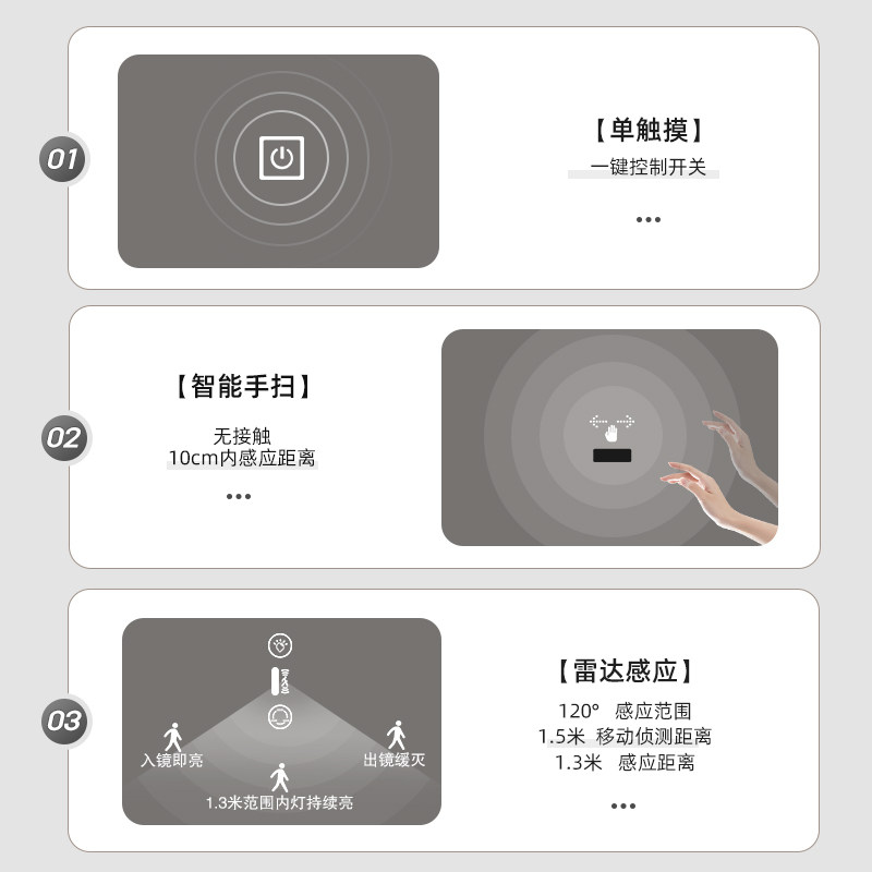 轻奢铝合金边框智能全身镜壁挂式椭圆形试衣镜挂墙镜子带灯穿衣镜