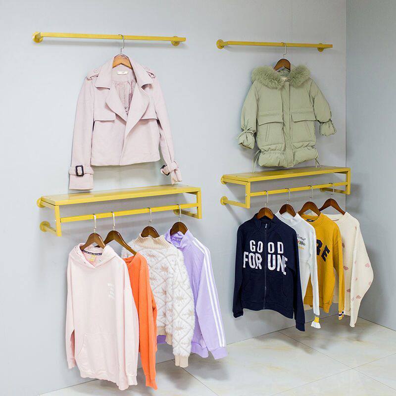 服装店墙壁展示架上墙正挂侧挂男女童装壁挂墙上挂衣架组合架货架