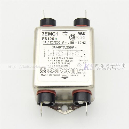 3EMC1 KMC-1-3 F8126 1-6609037-1Corcom 3A单相交流抗干扰滤波器