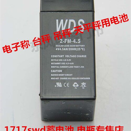 WDS蓄电池 2-FM-4.5 4V4.5AH 电子称 台秤 吊秤 天平秤用电瓶