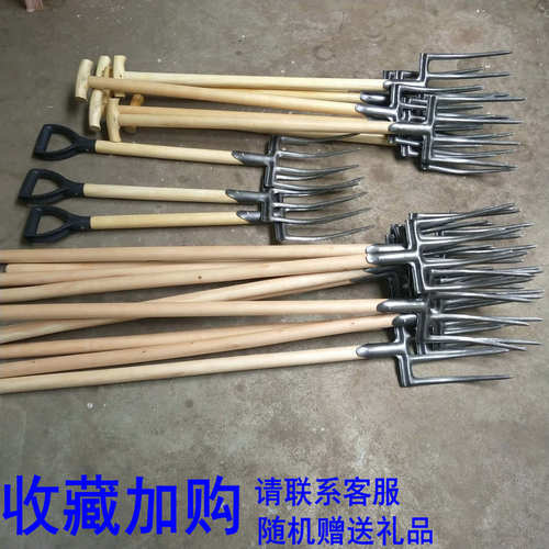 四股翻地松土农用铁大全粪叉锄出头挖马蹄胡萝卜葱花生姜工具子草