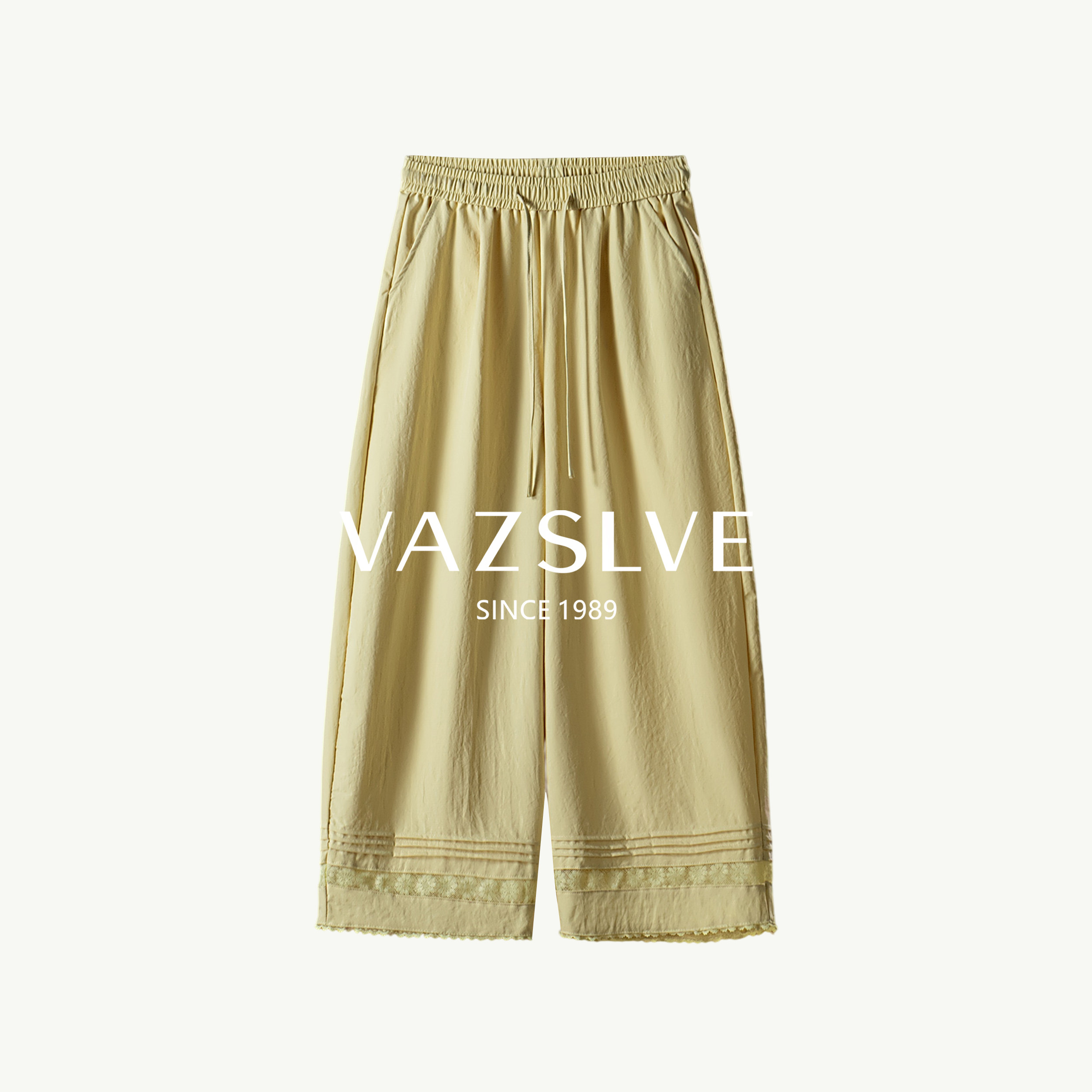 【VAZSLVE/全新奢品】捡漏超好看花边休闲裤小个子直筒九分花苞裤