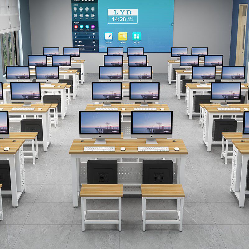 学校电脑室c,电脑室,电脑桌,教师培训教室,电脑桌和椅子,办公桌,