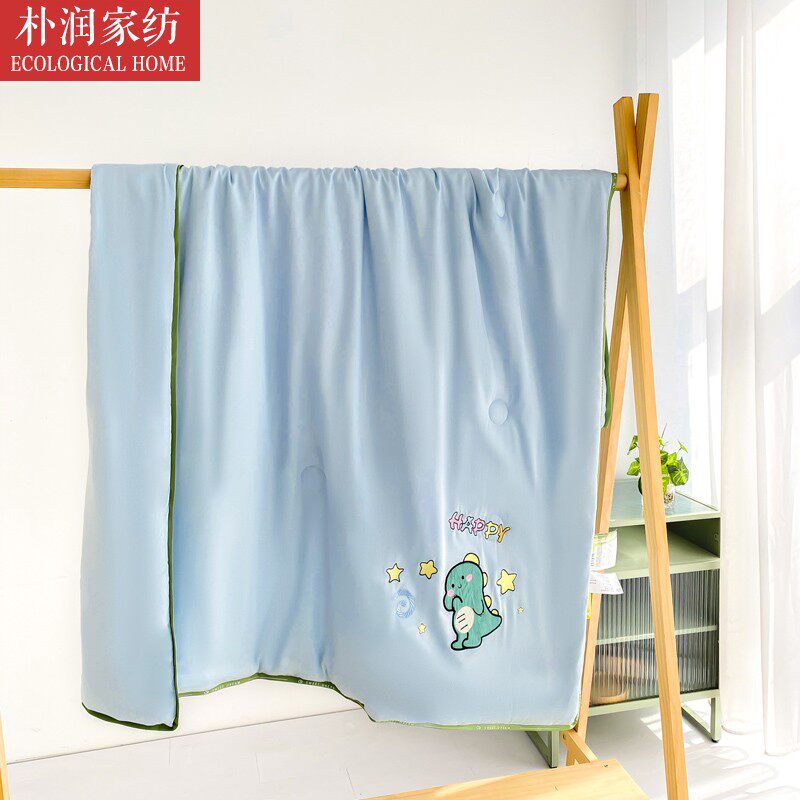 儿童夏凉被空调被凉感竹炭纤维大豆被宝宝婴幼儿园午睡.单人薄被
