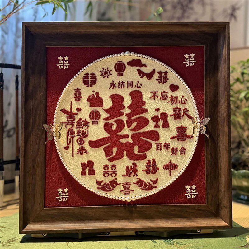 新婚礼物送新人新娘手工制作diy肌理画材L料包订婚送闺蜜结婚丙烯