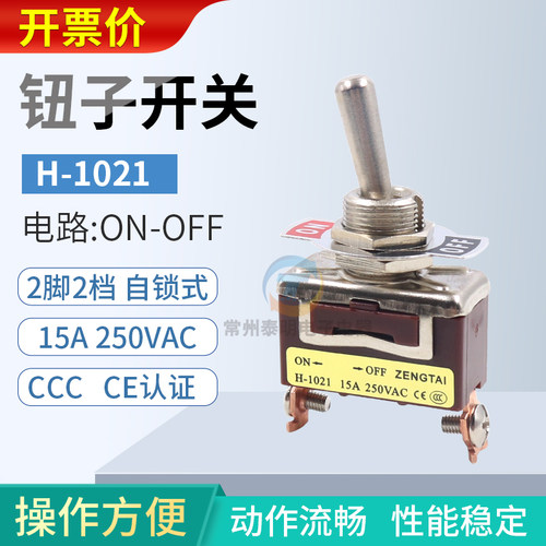 E-TEN拨杆摇头H 1021钮子开关2脚2档拨动12mm纽子摇臂电源单控CCC