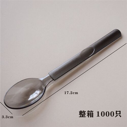 整箱一次性勺子1000只高档加厚加硬半透明甜品焗饭拌饭勺