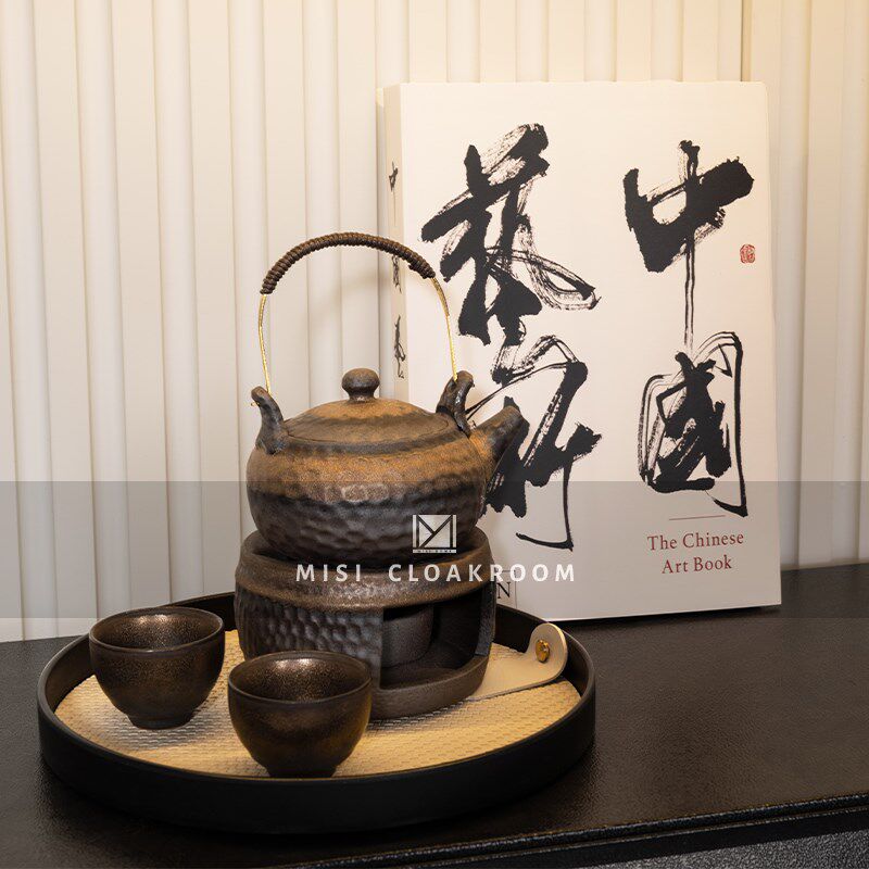 新中式样板房间装饰摆件售楼部展厅客厅书房茶室软装组合茶具套装