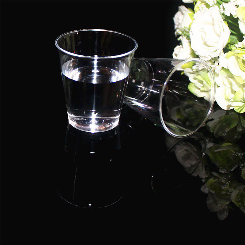 金五缘航空塑料水晶杯塑杯300只一次性茶水白酒水杯整件环保加厚