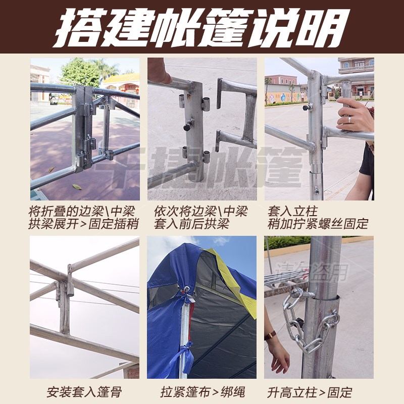 户外停车庭院遮阳棚雨棚涂塑帐篷布防晒防雨折叠棚酒席帐篷喜棚