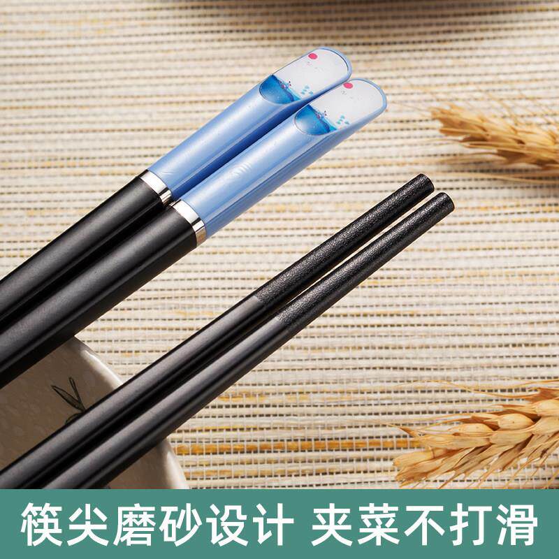筷子人家温用高档一一筷合金防滑儿防霉耐高家庭2025新款童筷DP55