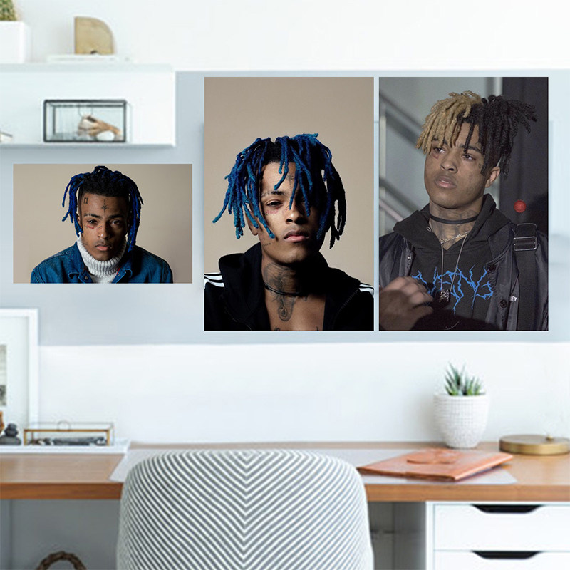 xxxtentacion海报贴画欧美明星歌手嘻哈说唱宿舍自粘防水墙贴定制图片