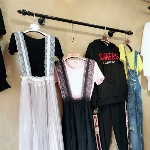 服装店衣架展示架上墙侧挂服装货架女装童装店衣服架壁挂正挂墙上