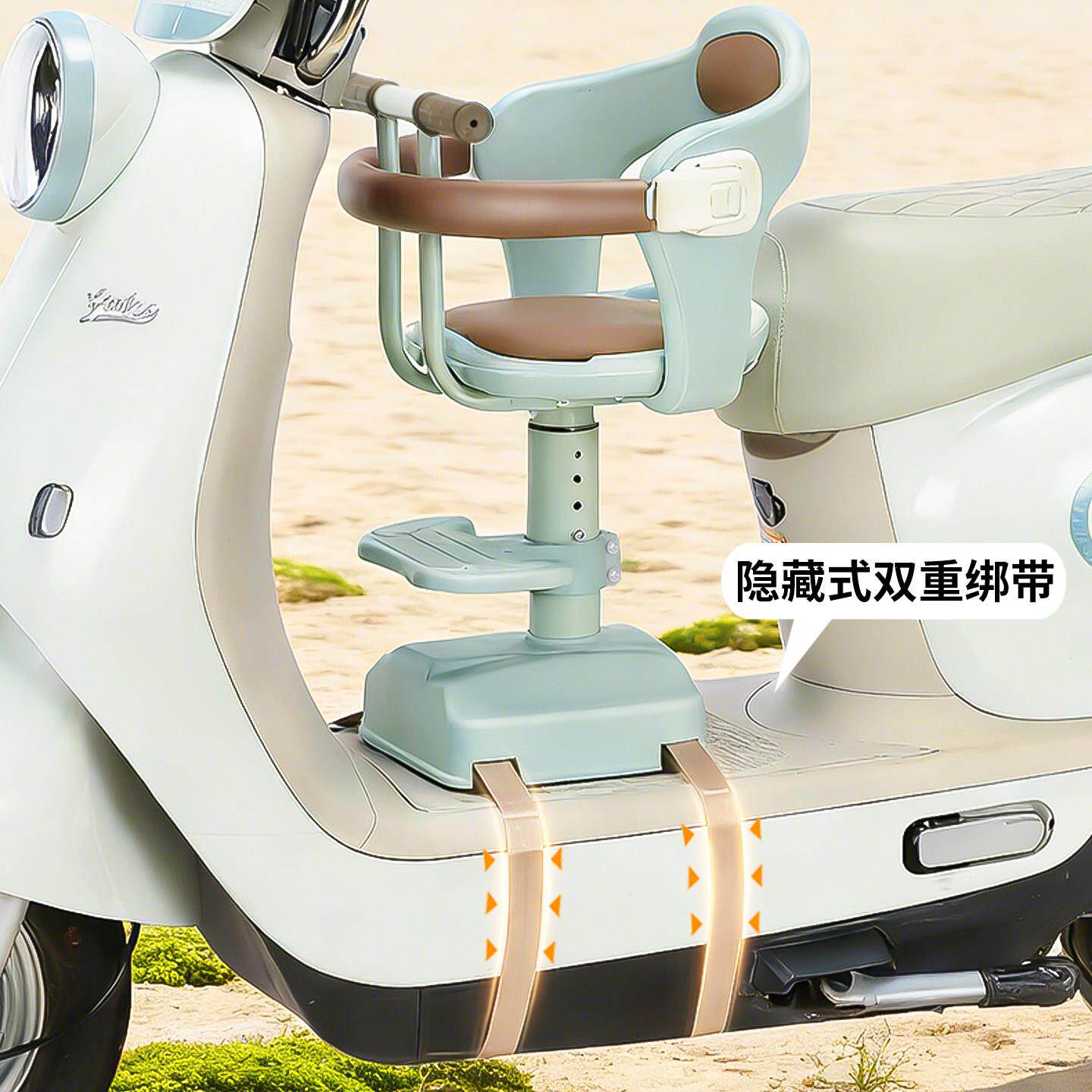动车儿宝座椅前置可旋转电瓶车宝婴电动车儿儿小童电孩安全坐椅防