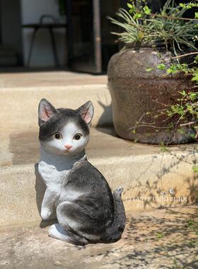 花摆件卡通物可园爱小猫户外园林景动观雕塑XNC别墅庭院幼儿园装