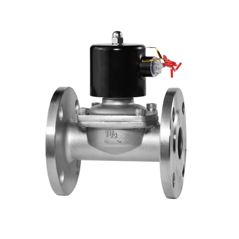 电磁阀2W-BF不锈钢法兰式220V常闭水用开关电磁阀DN65 80 100 200