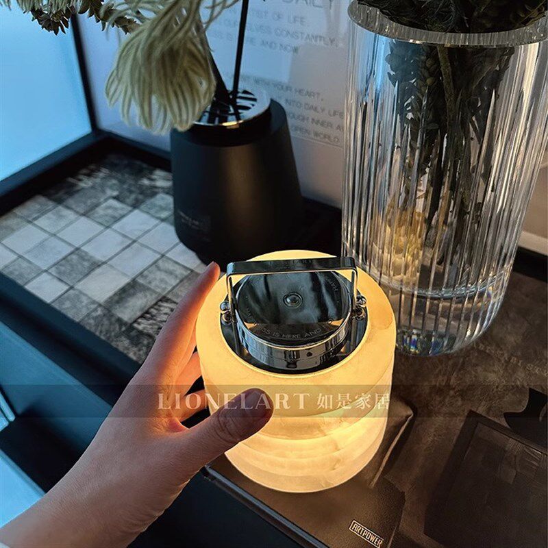 如是台灯馨光云石手提小夜灯氛围灯USB充电无线触控明暗可调礼物
