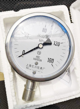 YN100BF不锈钢耐震压力表 0-100 160MPA超高压兆帕压力表316材质