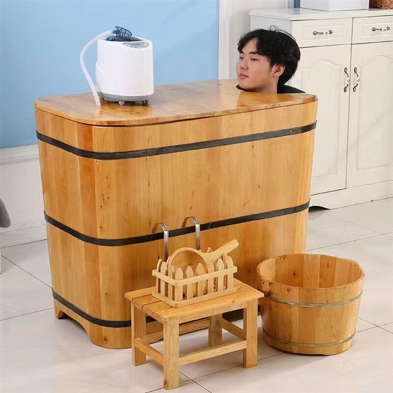 香柏木木桶泡澡桶小卫生间专用木桶浴桶成人熏蒸两用泡澡沐浴桶