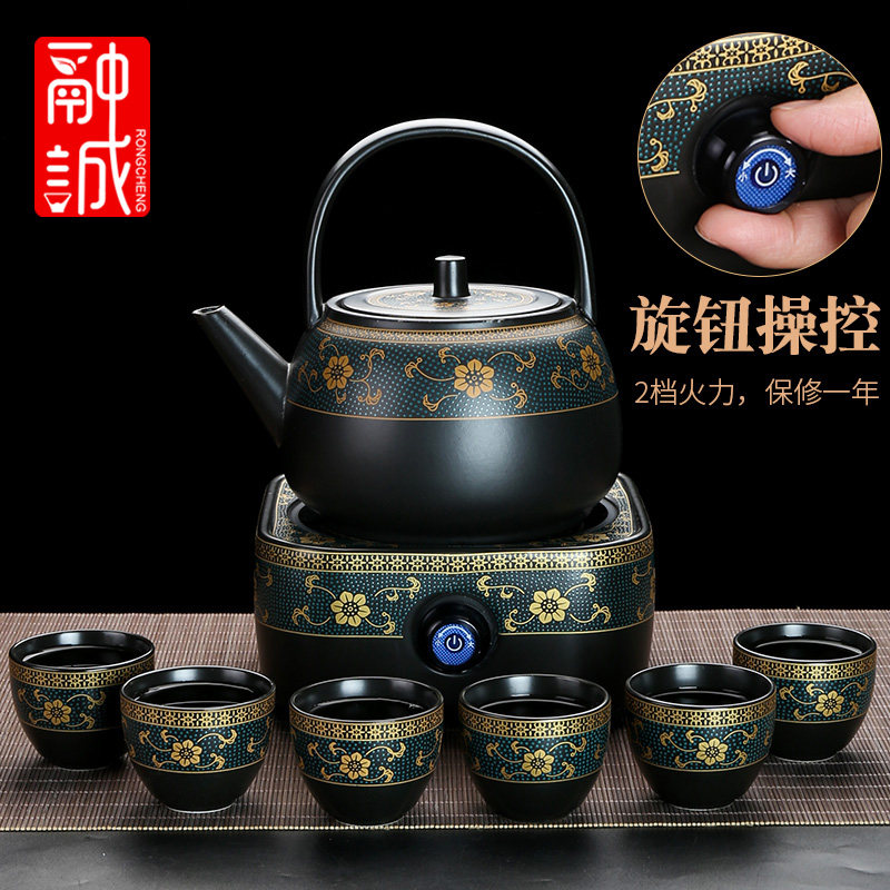 电陶炉家用全自动陶瓷茶炉小型复古烧水煮茶器大容量茶壶茶具套装