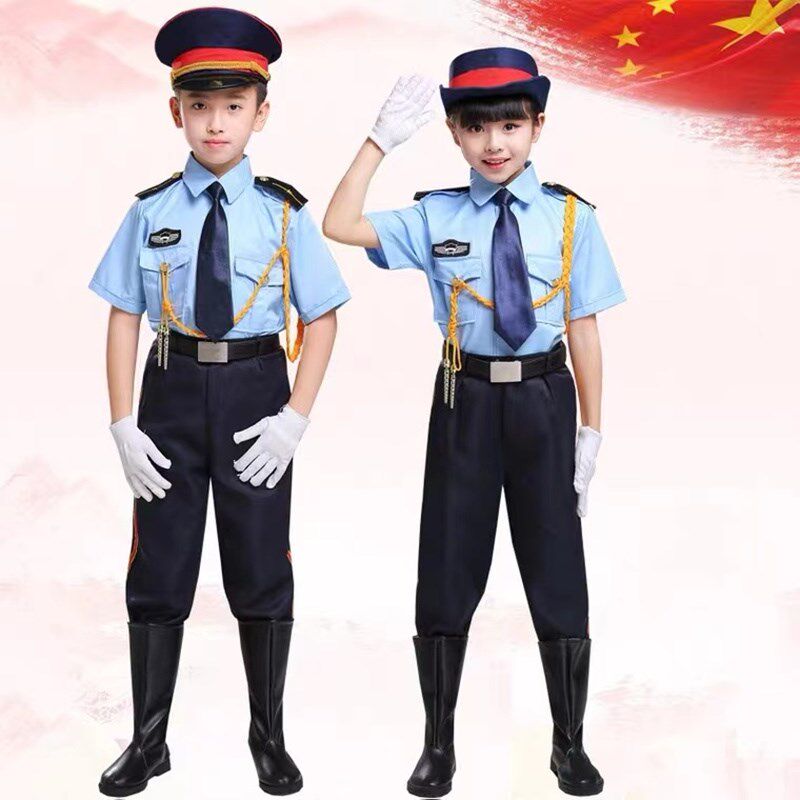 六一儿童节升旗手服装短袖套装夏季仪仗队幼儿园男女童演出服服装