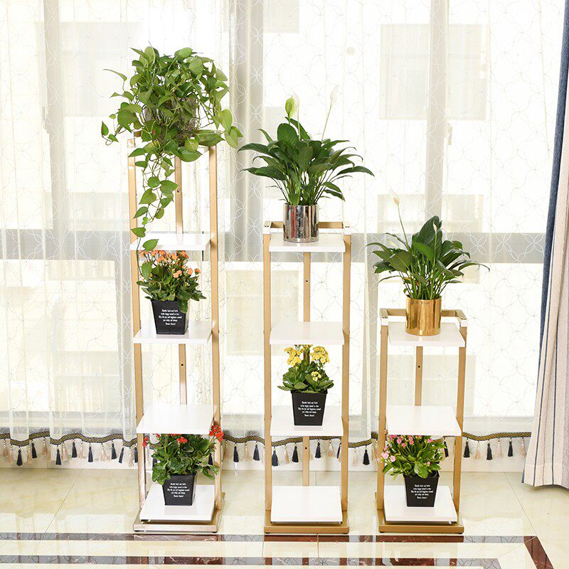 多层花架子d现代简约室内客厅置物架经济型三四层金属多功能花盆