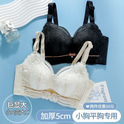 内衣女小胸聚拢加厚显大收副乳防下垂胸罩平胸专S用上托无钢圈文