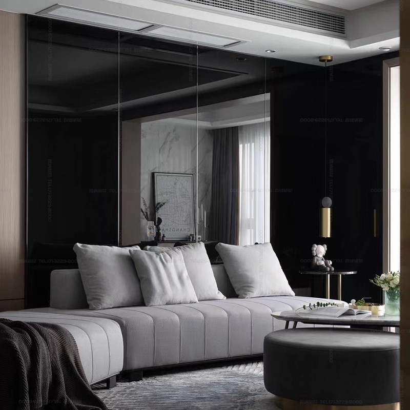 竹炭木镜面板加热折弯q防水耐磨亚克力超轻镜面护墙板背景墙装饰