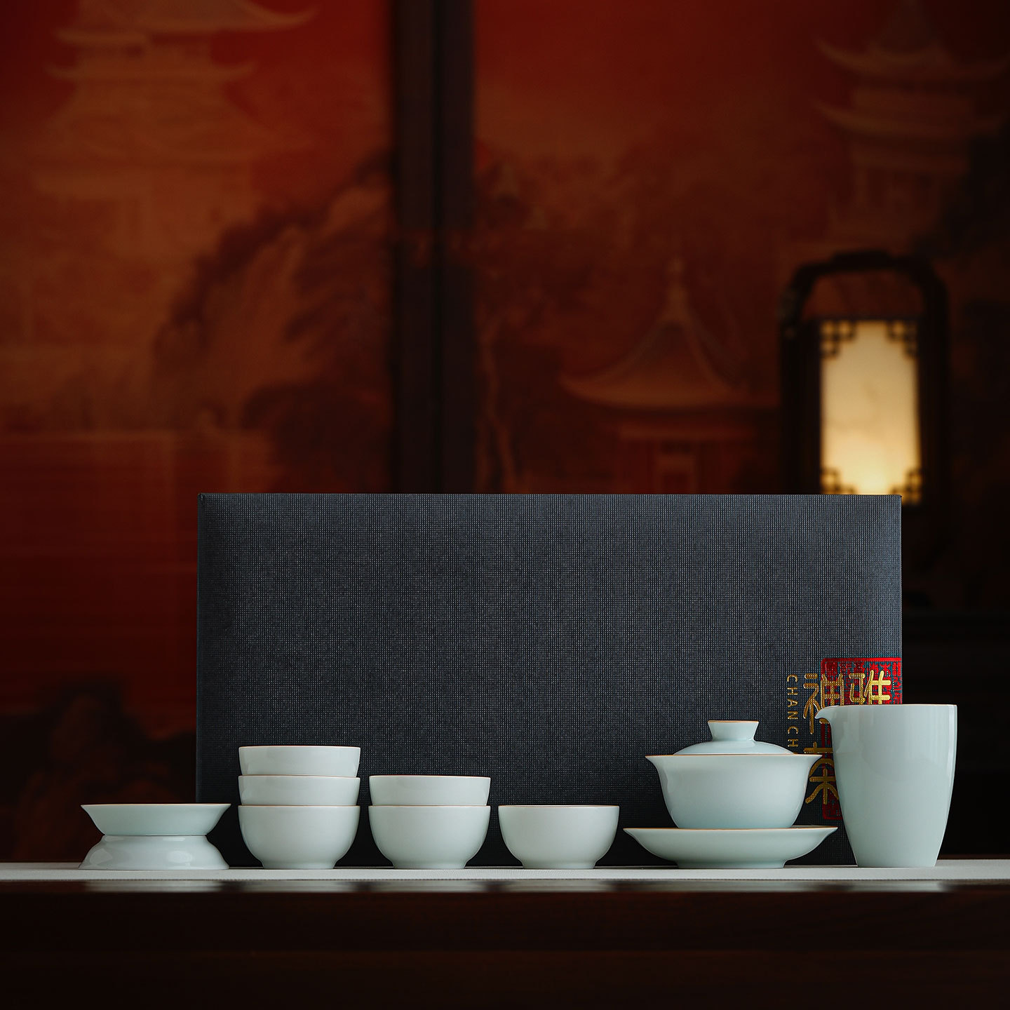 景德镇影青茶具套装家用整套泡茶功夫茶具茶杯办公室送礼礼盒装