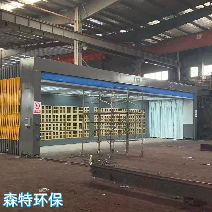 喷无涂喷伸缩房工业KBS大型轨道折叠烤漆房无泵水幕移尘动伸缩喷