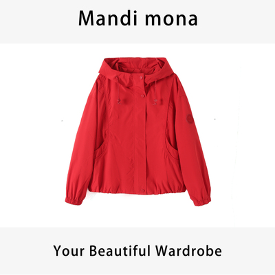 Mandi mona     /【焦糖摩卡】 拉链百搭休闲上衣MM409W076